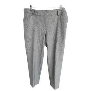 Talbots Hampshire Ankle Pants Black White Geometric Stretch  Size 14P 14 Petite